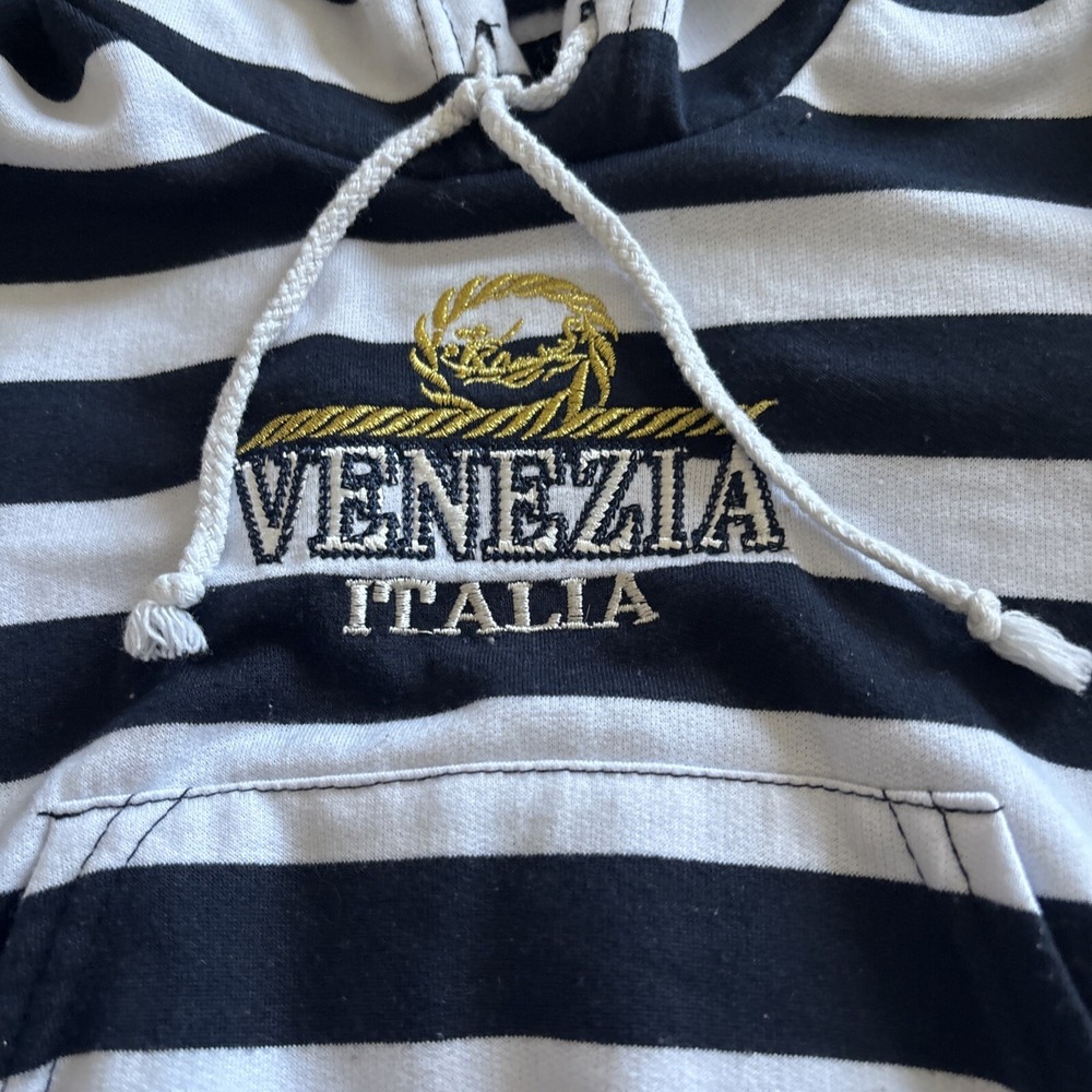 Star Venezia Hoodie Sweatshirt Navy White Striped Unisex Toddler Size 3/4